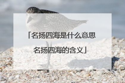 名扬四海是什么意思 名扬四海的含义
