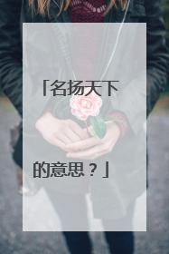 名扬天下的意思?