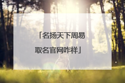 名扬天下周易取名官网咋样