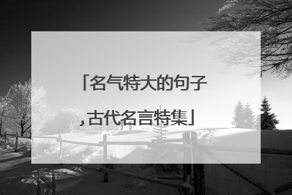 名气特大的句子,古代名言特集