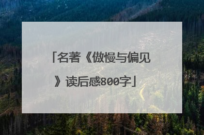 名著《傲慢与偏见》读后感800字