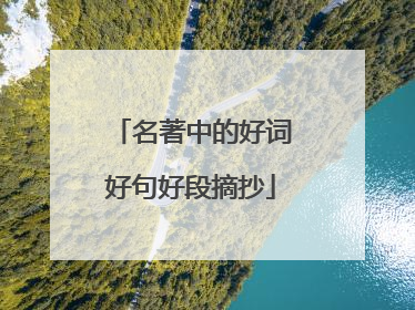 名著中的好词好句好段摘抄