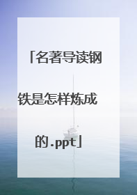 名著导读钢铁是怎样炼成的.ppt