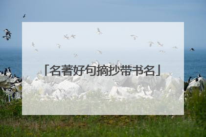 名著好句摘抄带书名