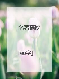 名著摘抄100字