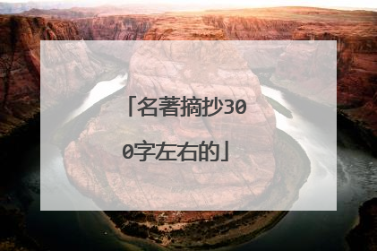 名著摘抄300字左右的