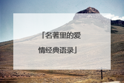 名著里的爱情经典语录