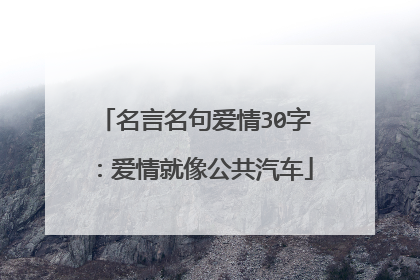 名言名句爱情30字:爱情就像公共汽车