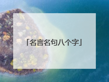 名言名句八个字
