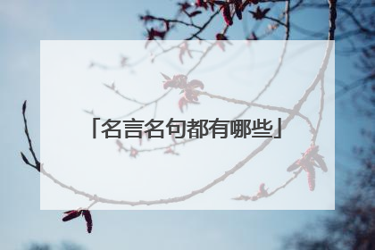 名言名句都有哪些