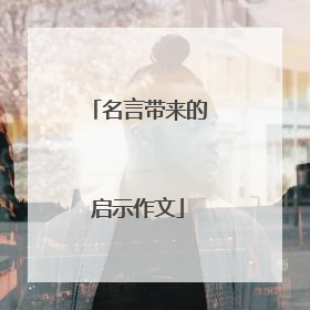 名言带来的启示作文