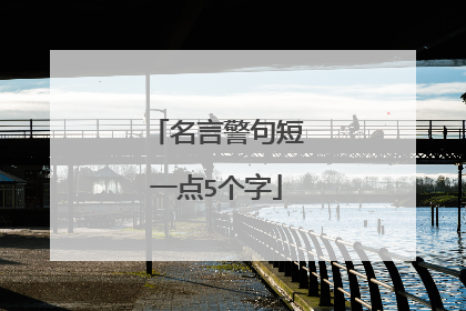 名言警句短一点5个字