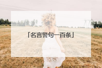 名言警句一百条