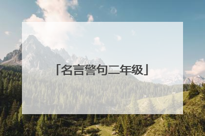 名言警句二年级