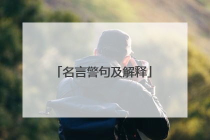 名言警句及解释