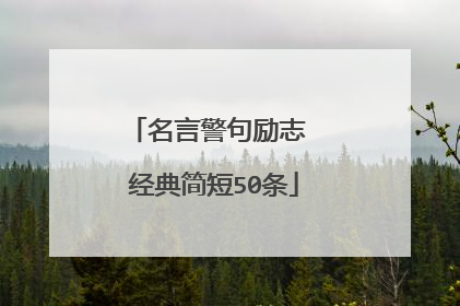 名言警句励志 经典简短50条