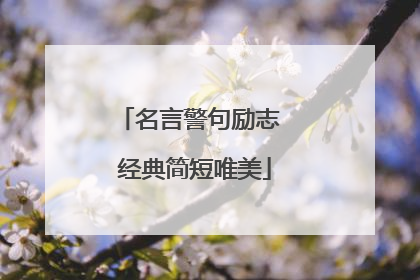 名言警句励志 经典简短唯美