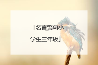 名言警句小学生三年级