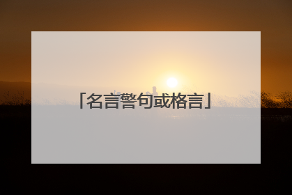 名言警句或格言