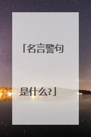 名言警句是什么?