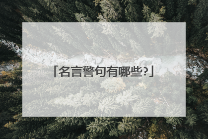 名言警句有哪些?