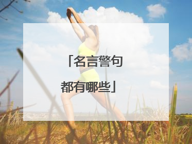 名言警句都有哪些