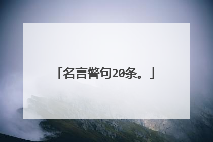 名言警句20条。