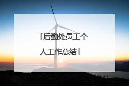后勤处员工个人工作总结