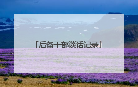 后备干部谈话记录