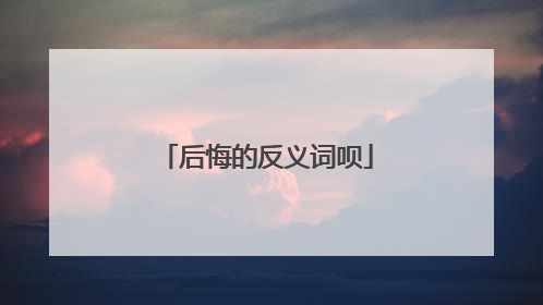 后悔的反义词呗