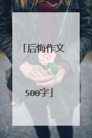 后悔作文500字