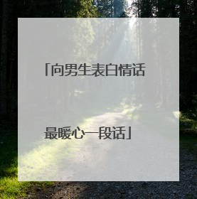向男生表白情话最暖心一段话