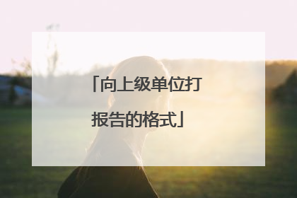 向上级单位打报告的格式