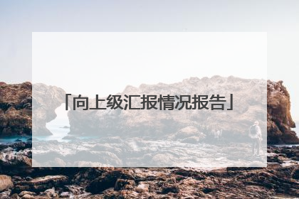向上级汇报情况报告