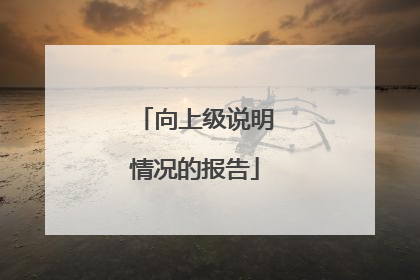 向上级说明情况的报告