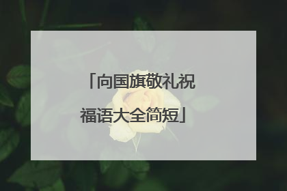 向国旗敬礼祝福语大全简短