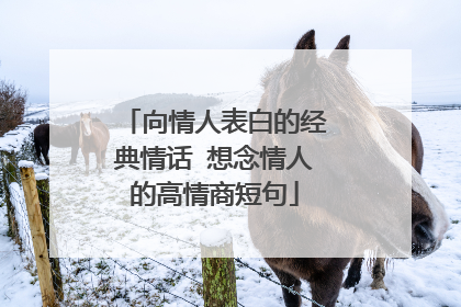 向情人表白的经典情话 想念情人的高情商短句