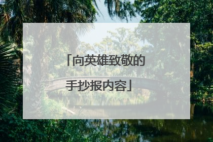 向英雄致敬的手抄报内容