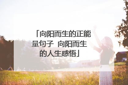 向阳而生的正能量句子 向阳而生的人生感悟