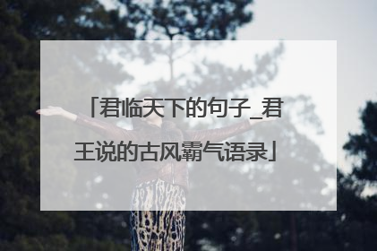 君临天下的句子_君王说的古风霸气语录