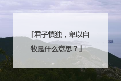 君子慎独,卑以自牧是什么意思?