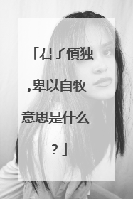 君子慎独,卑以自牧意思是什么？