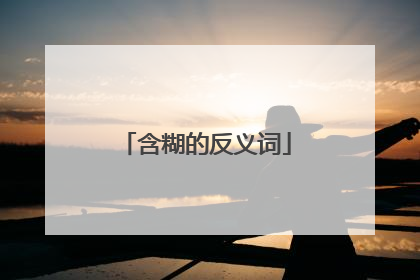 含糊的反义词