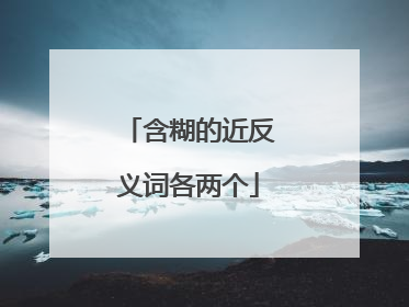 含糊的近反义词各两个
