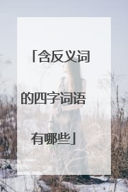 含反义词的四字词语有哪些