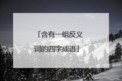 含有一组反义词的四字成语