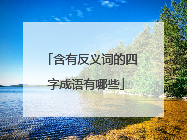 含有反义词的四字成语有哪些