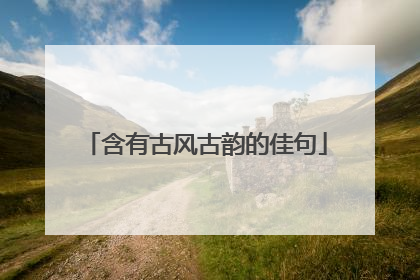 含有古风古韵的佳句