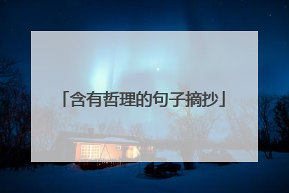 含有哲理的句子摘抄