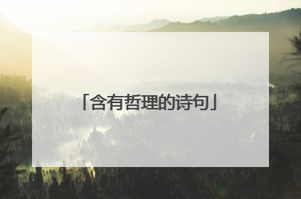 含有哲理的诗句